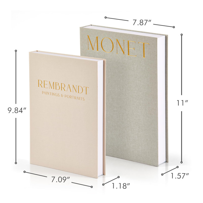 Beautiful Decorative Books - Set Of 2 Boxes Enhance Your Coffee Table, Bookshelf Or Mantle Decor - Aesthetic Fake/Faux Books For Modern Home Decoration, Photo Storage And As A Keepsake Box