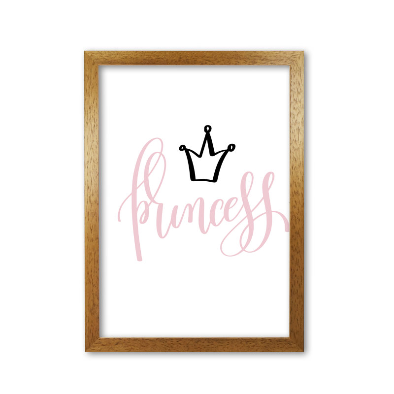 Princess - Print, Honey Oak Frame, 30 cm H x 21 cm W x 5 cm D