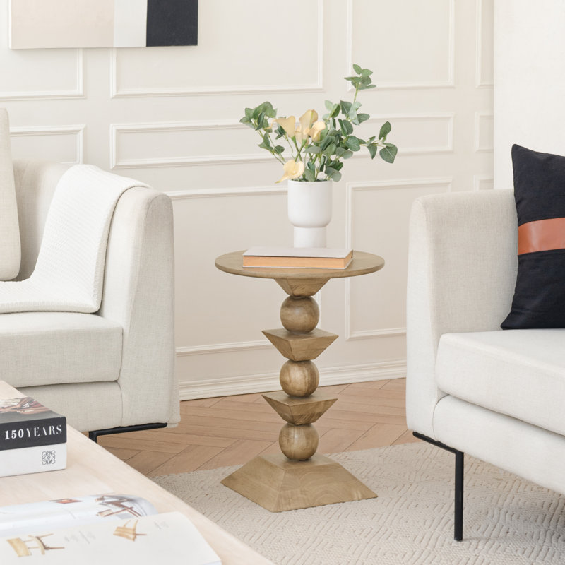 Arthea Solid Wood End Table, Sable chaud