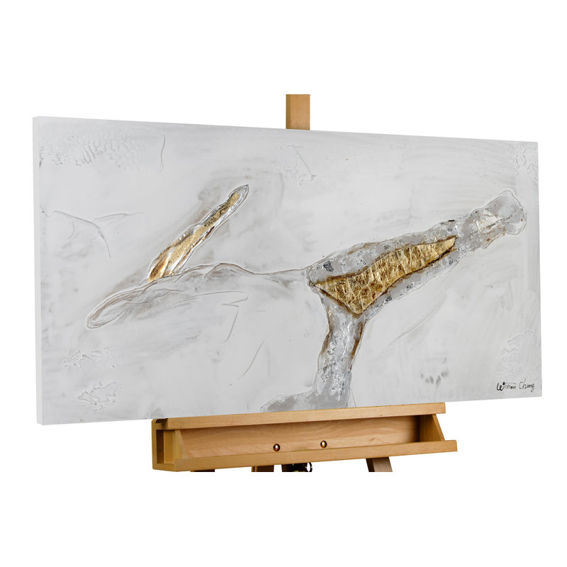 Handgemalt Leinwandbild Gold Layer