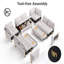 Canapé-lit modulaire en U 8 pièces avec fauteuil inclinable, lit escamotable, ports USB et rangement - Assemblage sans outil-1096693665