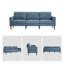 Canapé 91,73 po à accoudoirs carrés en chenille bleu clair-2004715118