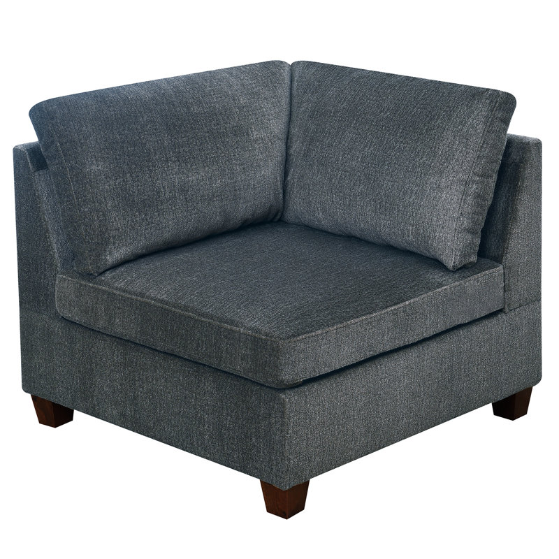 Gris 5 pièces - Fauteuil en chenille avec accoudoirs et ensemble