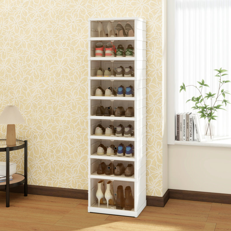 18 Pairs(more boots) Plastic Collapsible Shoes Storage Box Easy Assembly