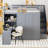 Full Size Loft Bed with Desk, Wardrobe & Shelves, Storage Loft Bed Frame, Gray