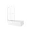 31 po x 32 po x H 55 po H flexible 180 ° Porte de douche pivotante réversible sans pare-baignoire, verre trempé 1/4 po (6 mm) avec nettoyage facile et bâton anti-déflagrant-129473255