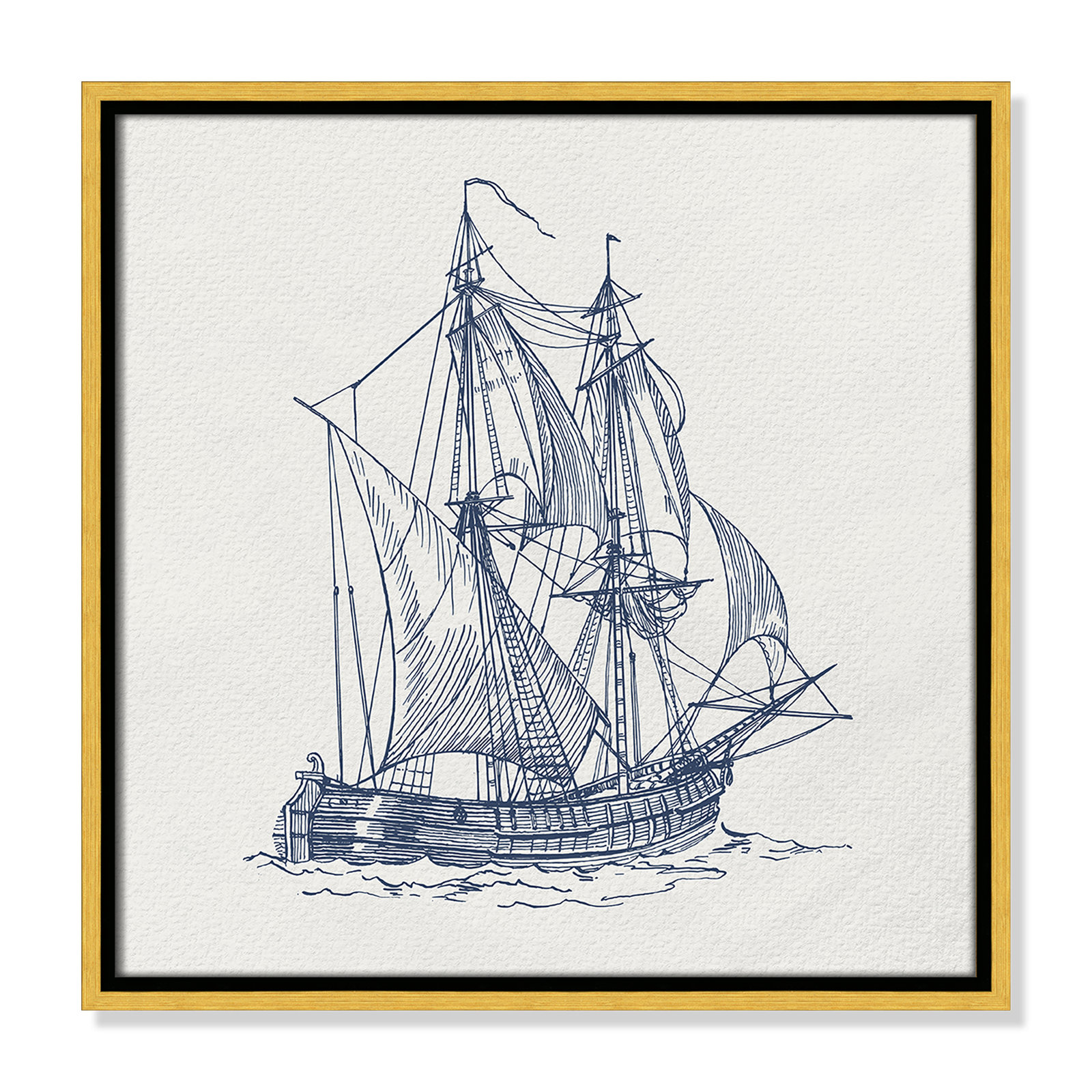 Casa Fine Arts "Into the Sea I" Print, 17.5" H x 17.5" W, Gold