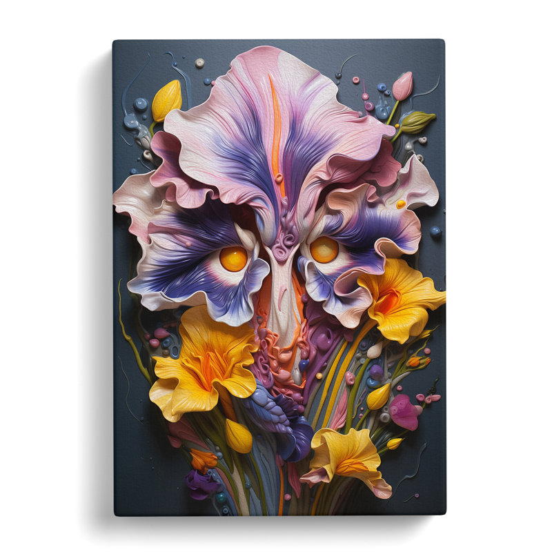 Iris Flower Neo-Plasticism - Print, 60cm H x 40cm W x 3cm D