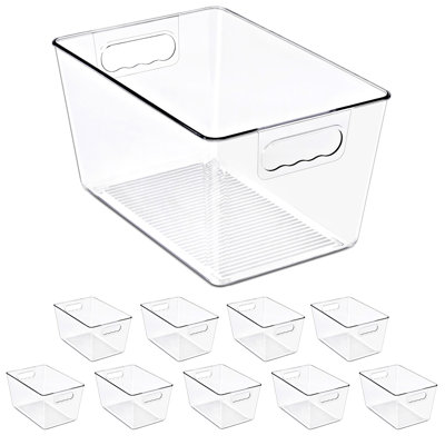 Sorbus 10 Pack Clear Stackable Storage Containers with Lids for Kitchen, Pantry,Cabinet Organization (Large)