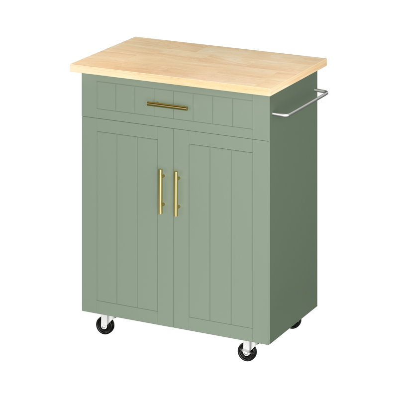 Chariot pour îlot de cuisine roulant avec tablette réglable, armoire de rangement, tiroir et roues verrouillables, îlot de cuisine mobile avec porte-serviettes pour la cuisine et la salle à manger