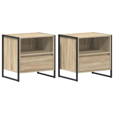 50cm W Manufactured Wood Bedside Table