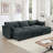 Grita Chenille 3-Seater Sectional Sofa with 3 Movable Ottoman & Drawers-115323723