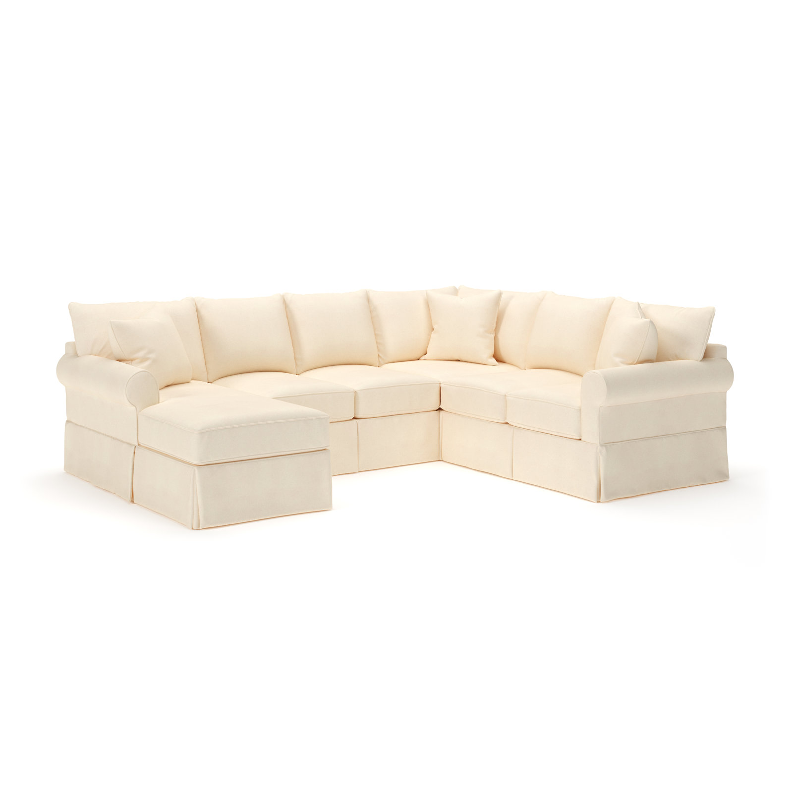 Amari Slipcovered U-Sectional, Bayou Natural Canvas, Left Hand Facing