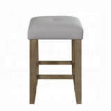 Grey And Oak Counter Height Stools (Set Of 2)