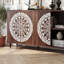 Buffet en chêne sculpté Bargamin Mandala avec portes à pousser-1939799071