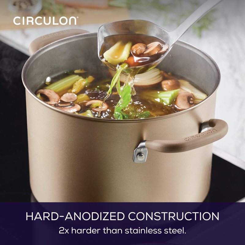 Circulon Premier Professional Hard Anodized Nonstick Cookware Induction Pots And Pans Set, 10 Piece, Bronze