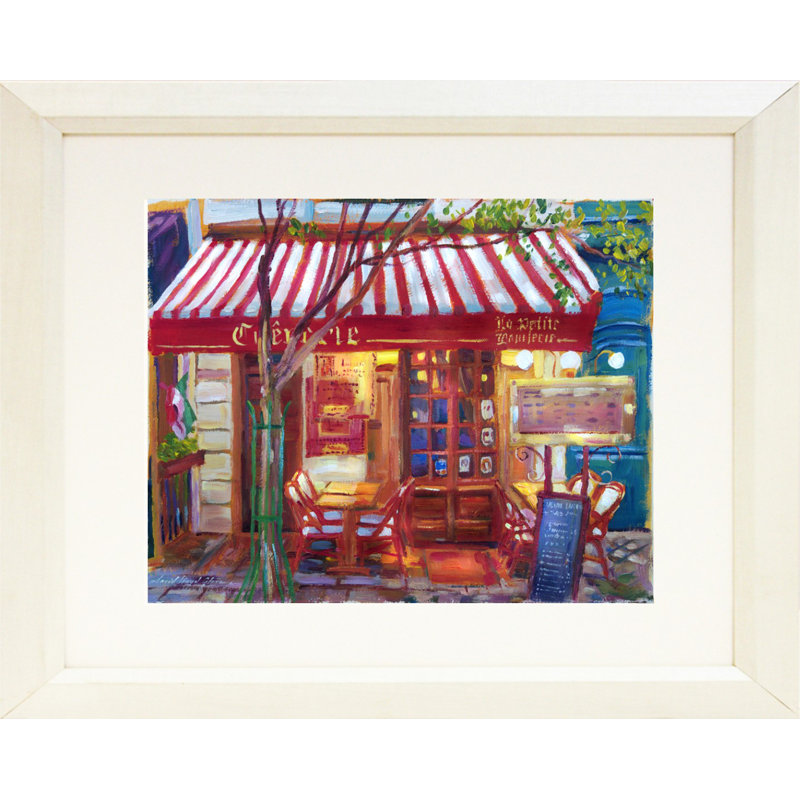 «Le Petite Bistro» par David Lloyd Glover, reproduction d'art encadrée, H 18 po x l 24 po x P 1,25 po