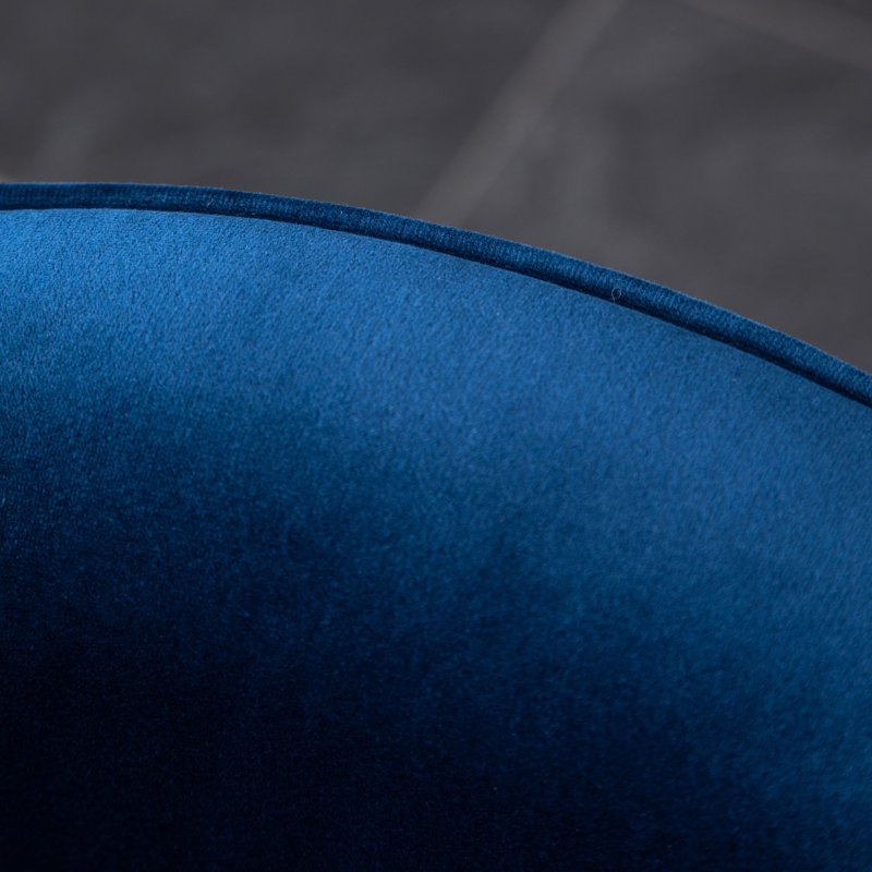 Fauteuil moderne en velours bleu avec pivot - expérience confortable avec fonction pivotante, Bleu