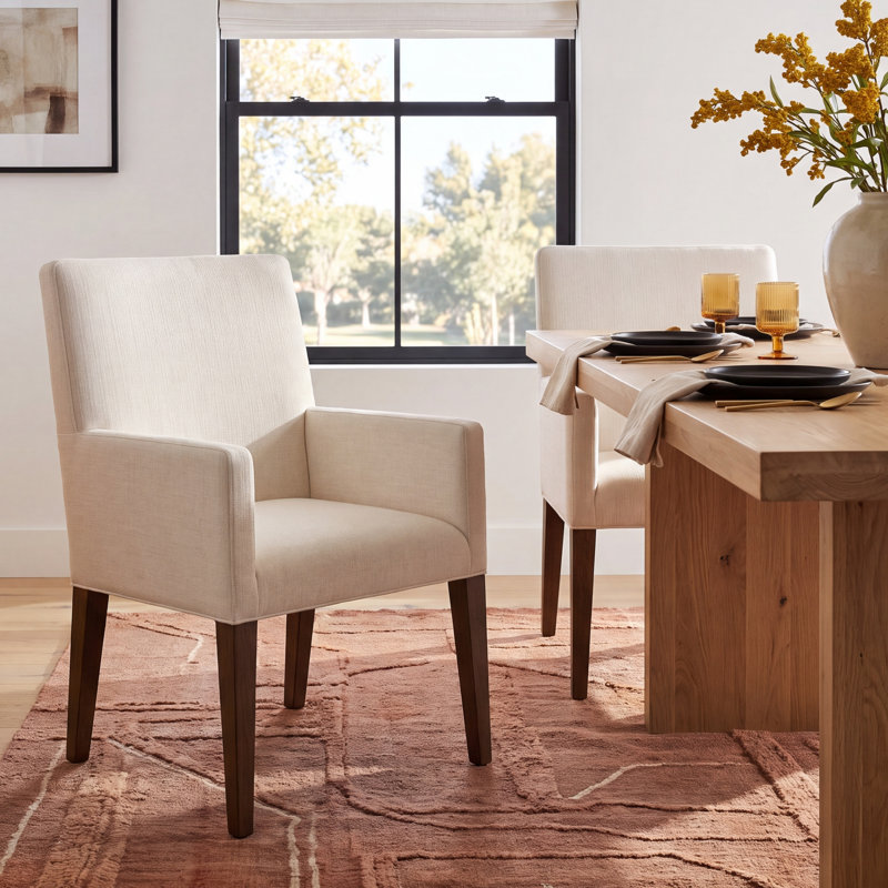 Meria 19.25'' H Linen Blend Upholstered Armchair