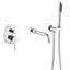 7.3" Solid Brass Single Handle Wall Mounted Roman Tub Faucet with Handheld Shower-100234079