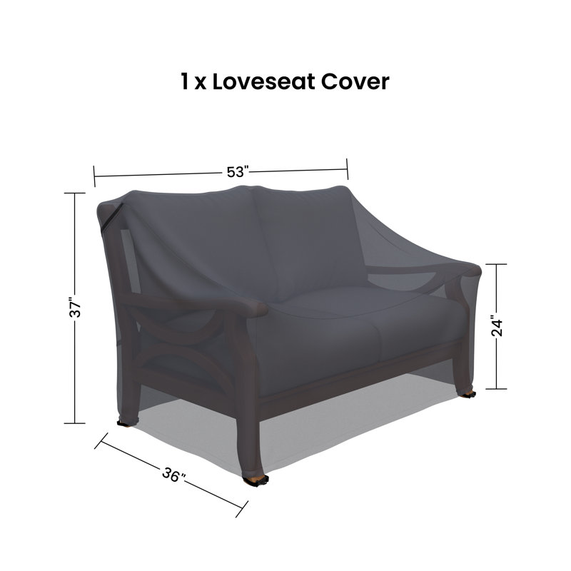 Brunswick 52'' Wide Rectangle Teak Patio Loveseat Cover