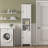 Bathroom Floor Storage Cabinet With 2 Doors Living Room Wooden Cabinet With 6 Shelves 15.75 X 11.81 X 66.93 Inch