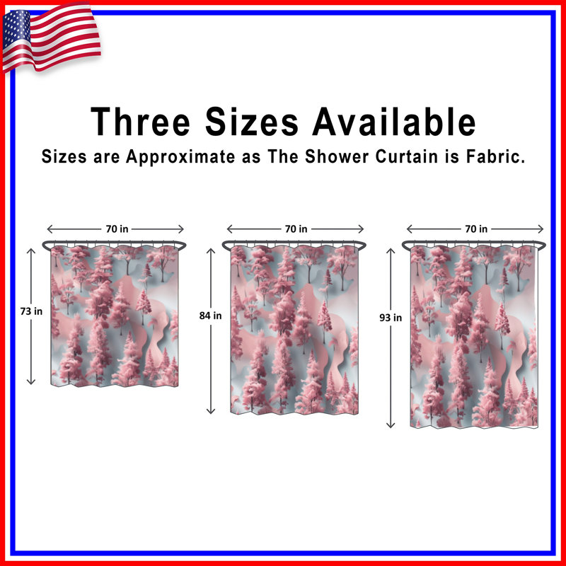 Rideaux de douche Pink Trees, 70 po L x 93 po H