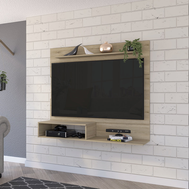 Cabos Floating Entertainment Center Floating Entertainment Center for TVs up to 55", Light Pine