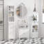 Armoire de salle de bain autoportante l 13,5 po x H 65 po x P 7,75 po
