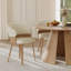 Chaise de salle à manger rembourrée moderne à oreilles avec pieds en bois massif-583167341