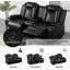 1 canapé-causeuse inclinable électrique 1 pièce, canapé de cinéma maison de luxe, port USB, lampe de lecture, porte-gobelet, console centrale avec table rabattable, similicuir pour salon et salle multimédia noir