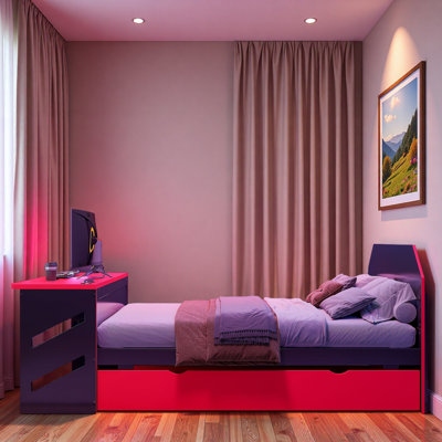 Wood Daybed With Trundle, Desk And Usb Port