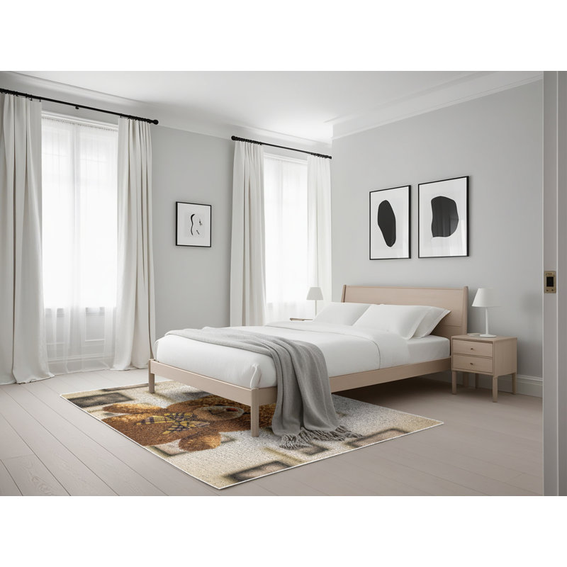 Tapis brun Teddy Bear 3, Rectangle 5 pi x 7 pi