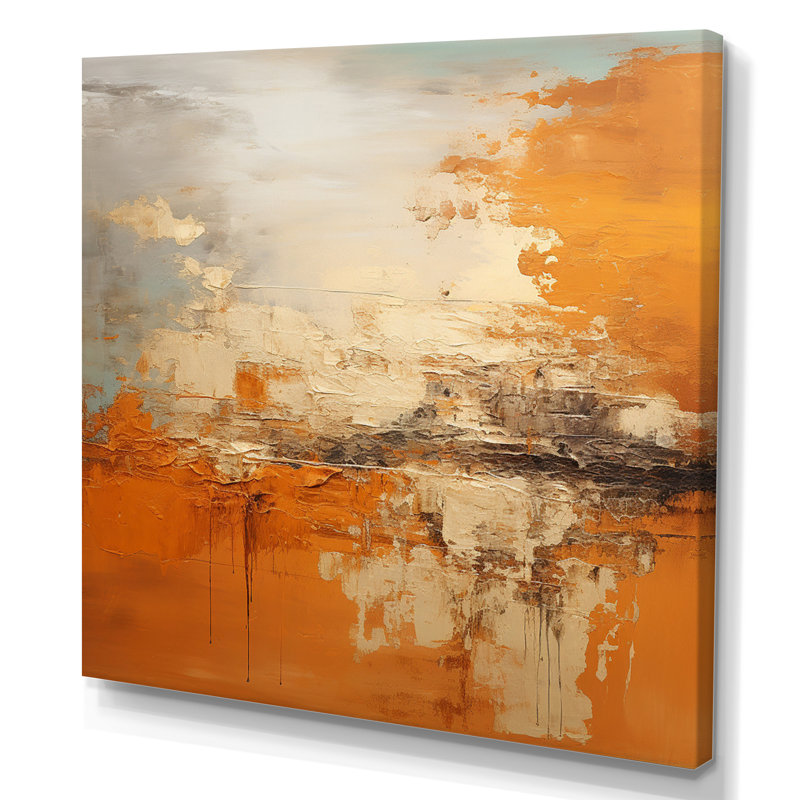 «Copper Glow», impression d'art abstrait paysage, Toile tendue, H 30 po x l 30 po x P 1 po