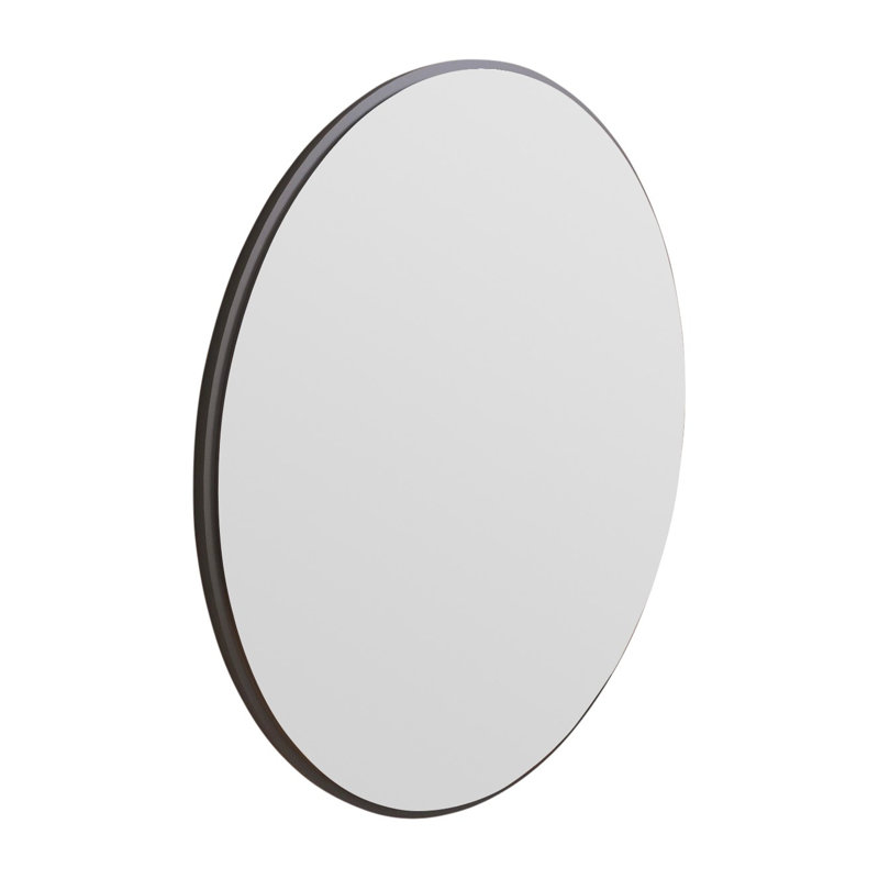 Modern Round Wall Mirror, 23.6 x 23.6 x 0.9 inches | 100% MDF Construction, Eco-Friendly Flotal-E Mirror | Sleek Black Finish, Perfect for Home Decor, Living Room, or Bedroom | Easy Wall Mounting