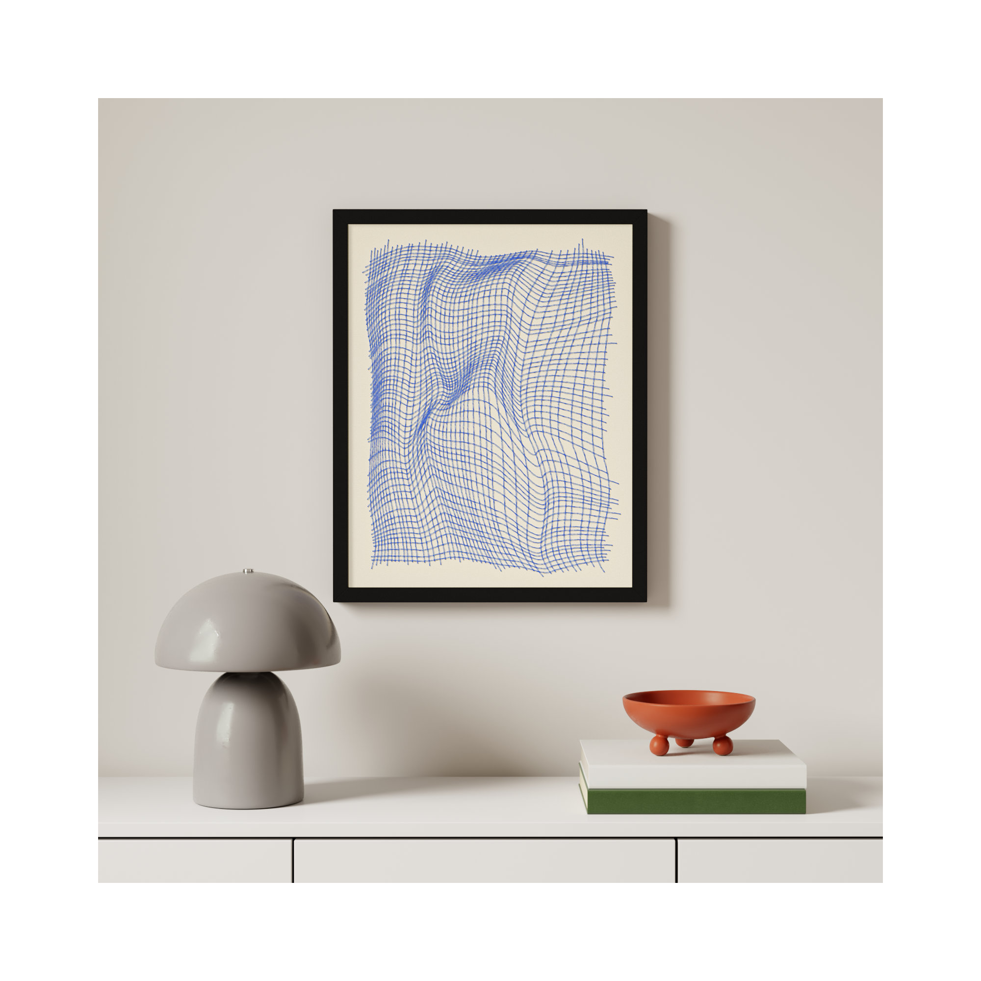Netting 1 by Jacques Pilon, Black Single Structure Framed Paper, 25" H x 20" W x 1.25" D