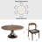 4-8 Seats Solid Wood Round Dining Table Walnut Kitchen Room Set-1323141059-1323141068