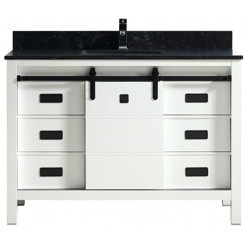 Base de meuble-lavabo simple 47 po seulement, Blanc