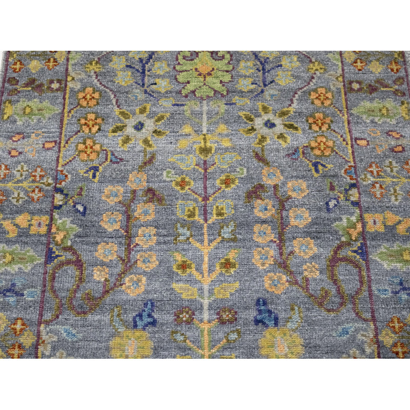 Tapis oriental gris Oushak Chobi Mute 3X6