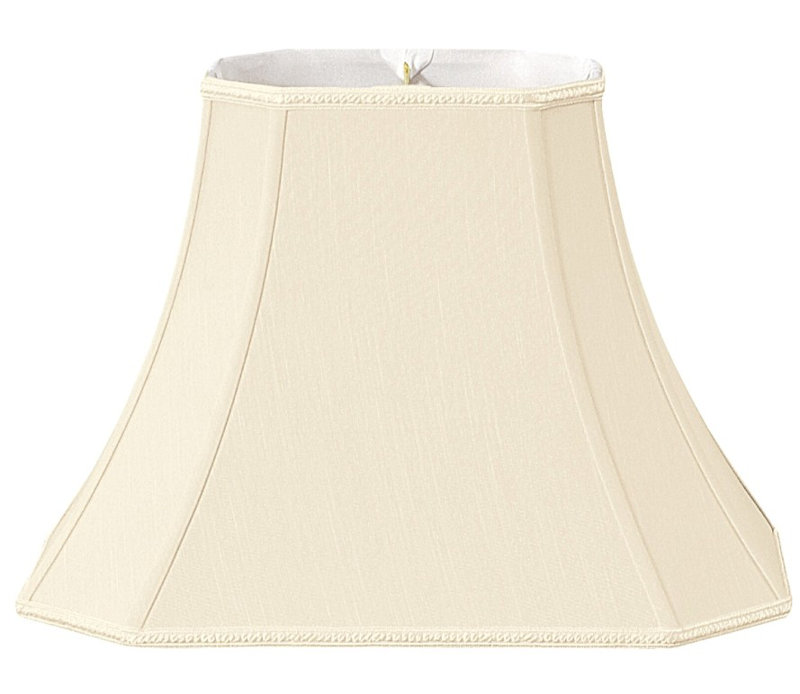 Abat-jour cloche en soie / shantung (araignée), Beige, H 8 po x l 10 po x P 7,5 po