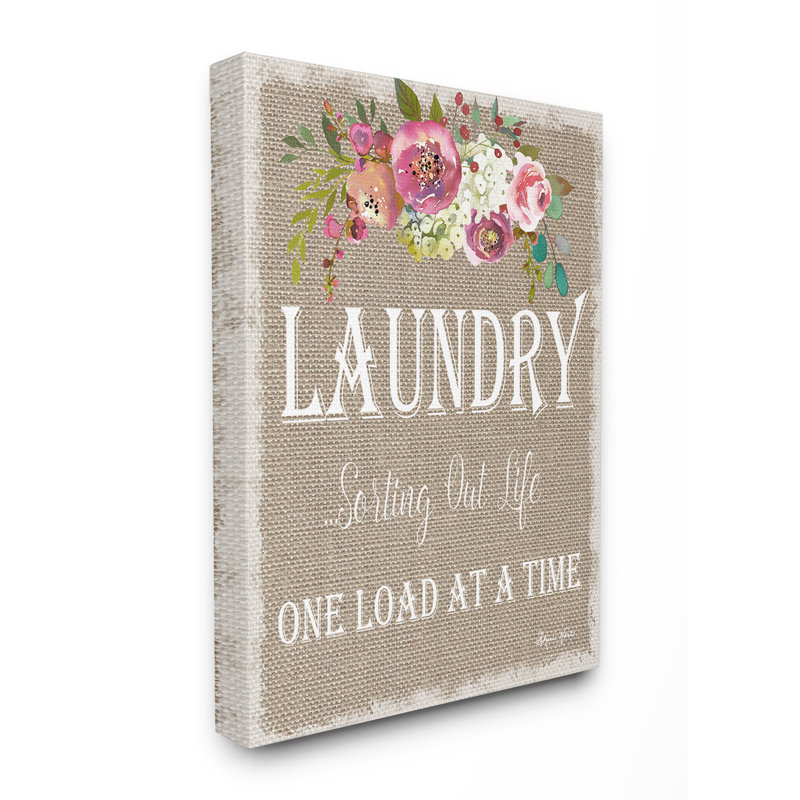«Floral Laundry Sorting Life», reproduction d'art textuel sur toile, Toile tendue, H 40 po x l 30 po
