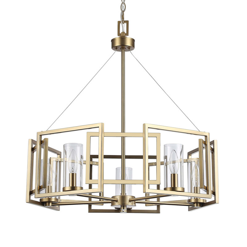 Charlesworth 5-Light Chandelier in Brushed Champagne Bronze with Clear Glass