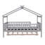 Lit double en bois avec lit gigogne simple-440394854