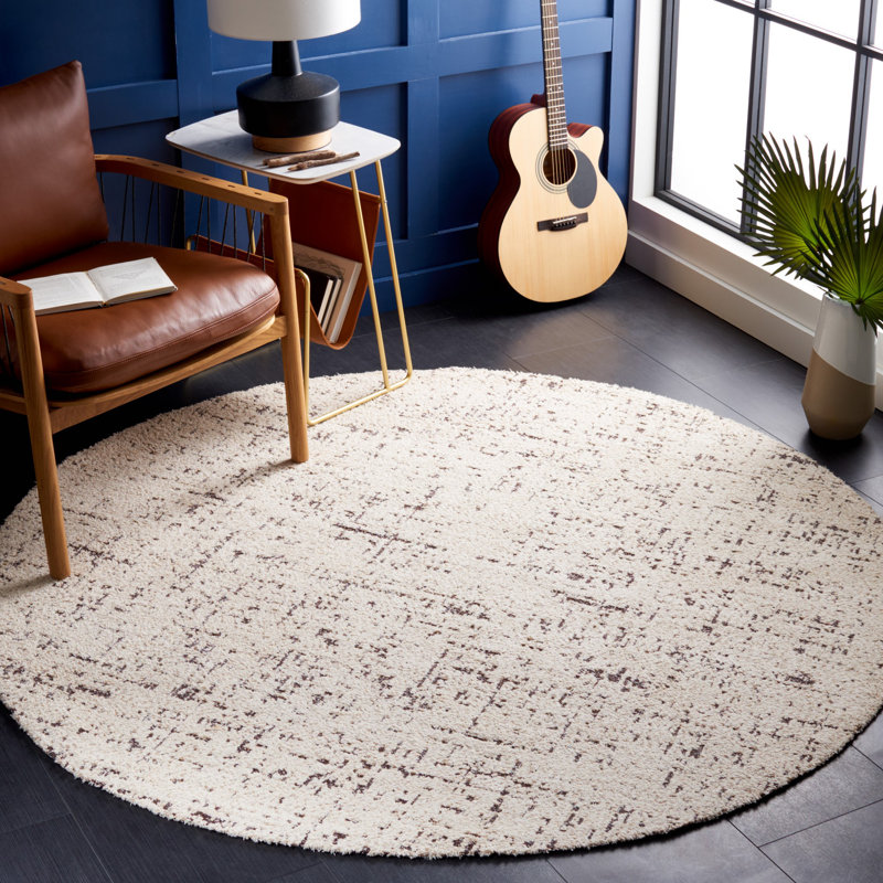 Classic Vintage Hand Woven Performance Abstract Rug, Round 6'