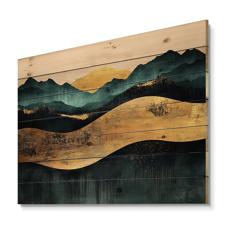 «Sunrise On Forest And Peaks Solitude Horizon III», impression de paysage abstrait, H 10 po x l 20 po x P 0,78 po
