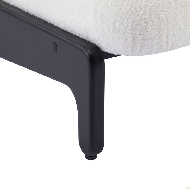 Chaise d'appoint Scott Living Moda blanche avec structure en bois massif noir, ensemble de 2, Tissu blanc / noir