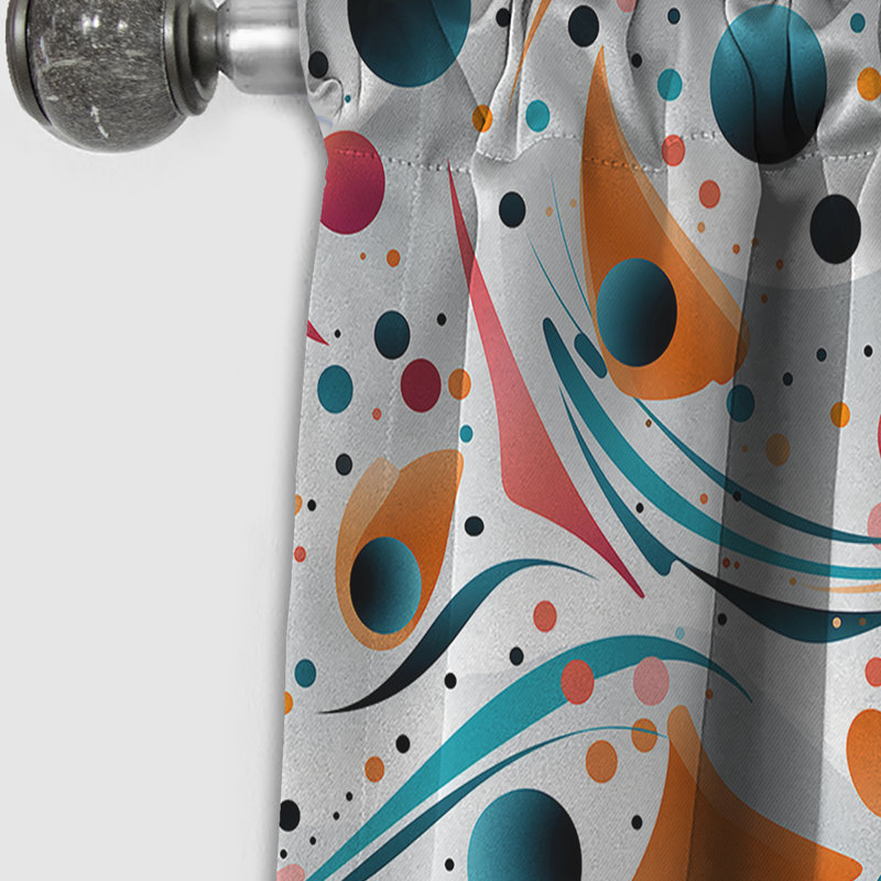 Motif à pois tourbillon Nomadic I - Rideau abstrait - Rideau occultant - 1 panneau, 52" W x 108" L