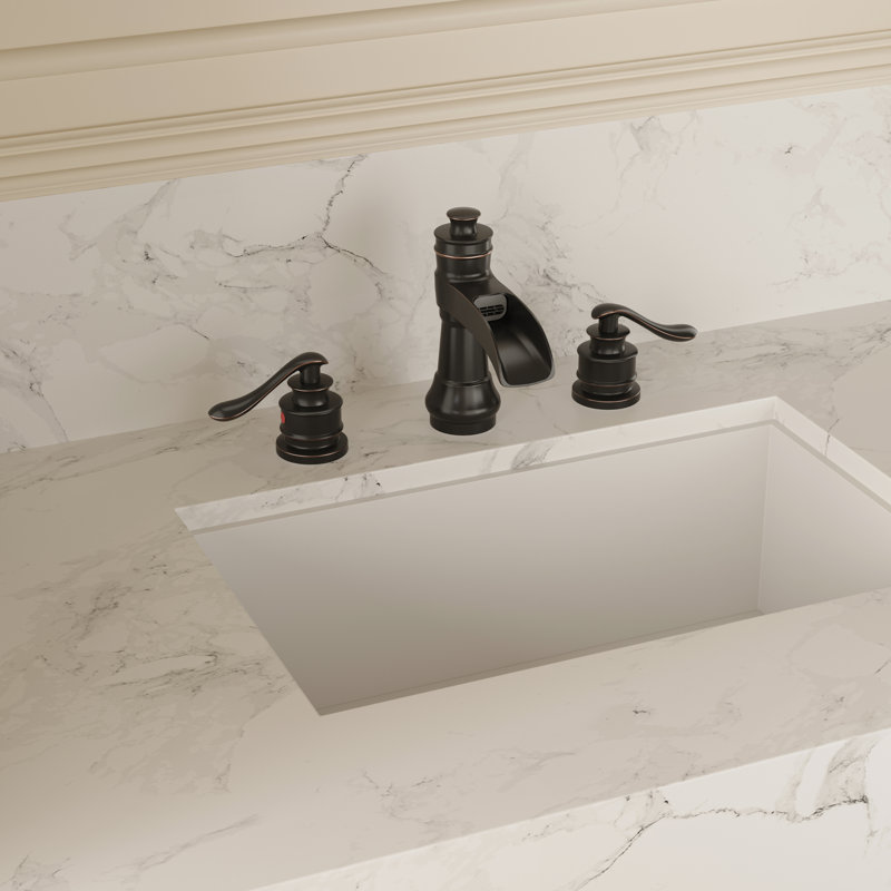 Robinet de lavabo de salle de bain à 3 trous, 2 poignées avec drain AquaEase