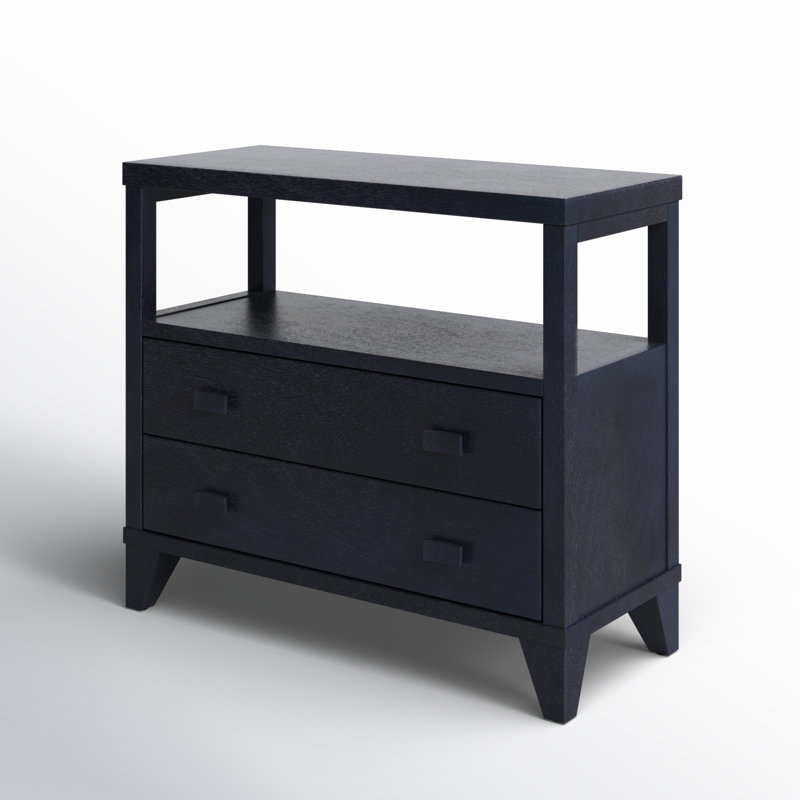 Aditya 34'' W Solid Wood Nightstand, Black