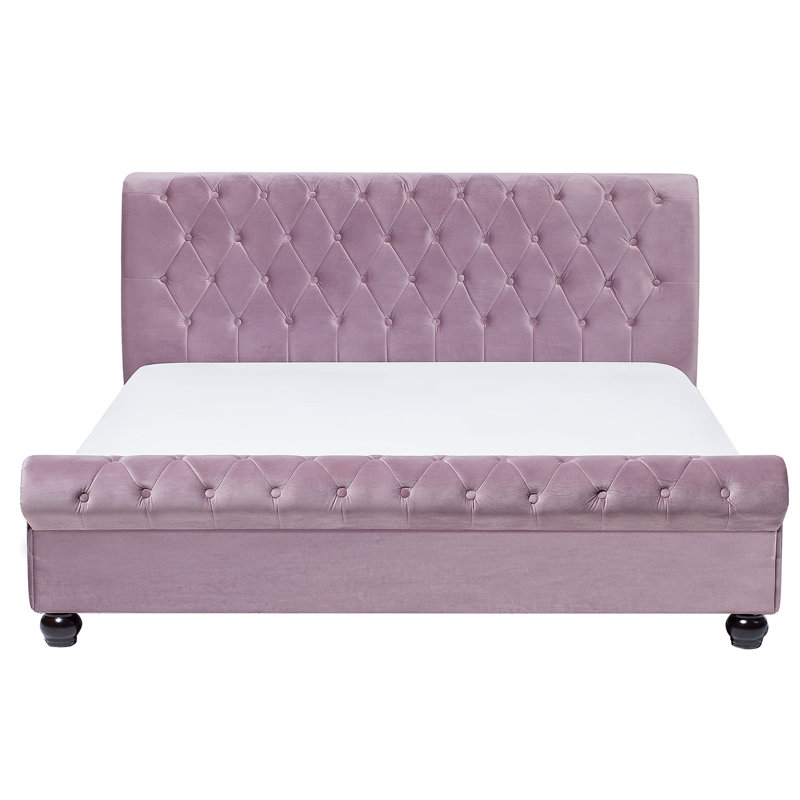 Mitzi Upholstered Bed, European Kingsize (160 x 200cm), Pink